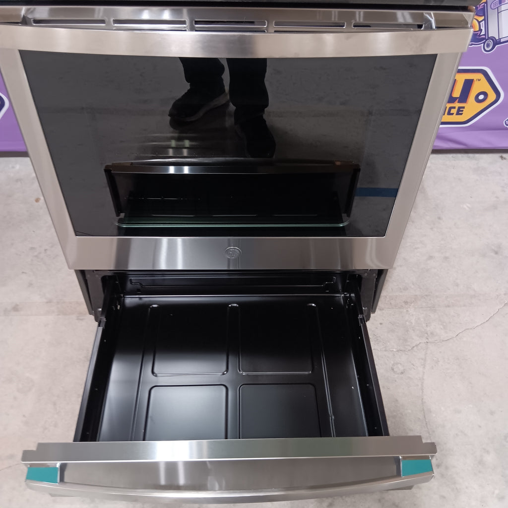 Pictures of GE Profile™ Fingerprint Resistant Stainless 30" Smart Slide-In Front-Control Induction and Convection Range with No Preheat Air Fry PHS930YPFS - New in Box - Neu Appliance Outlet - Discount Appliance Outlet in Austin, Tx