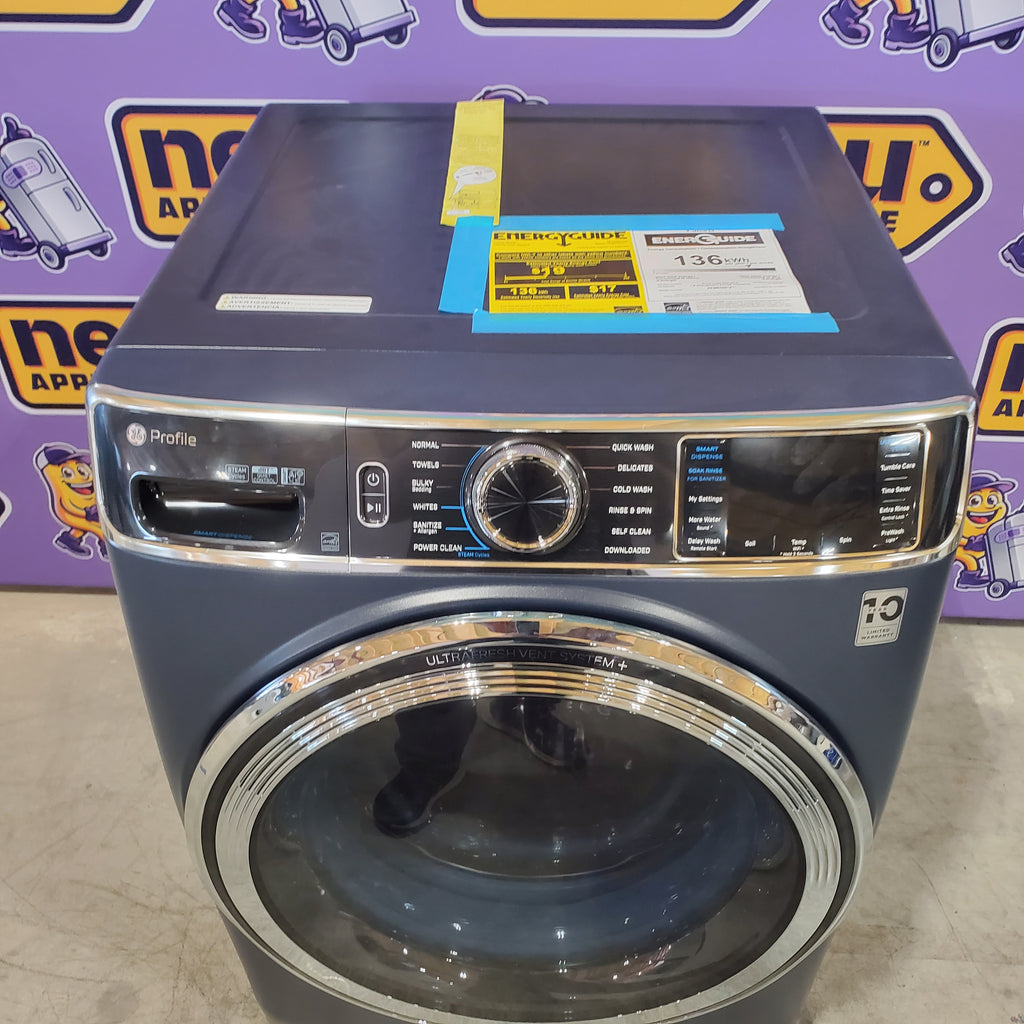 Pictures of GE Profile 5.3 cu. ft. Smart Front Load ENERGY STAR Washer with OdorBlock UltraFresh Vent System and Microban Technology in Sapphire Blue PFW870SPVRS - New in Box - Neu Appliance Outlet - Discount Appliance Outlet in Austin, Tx