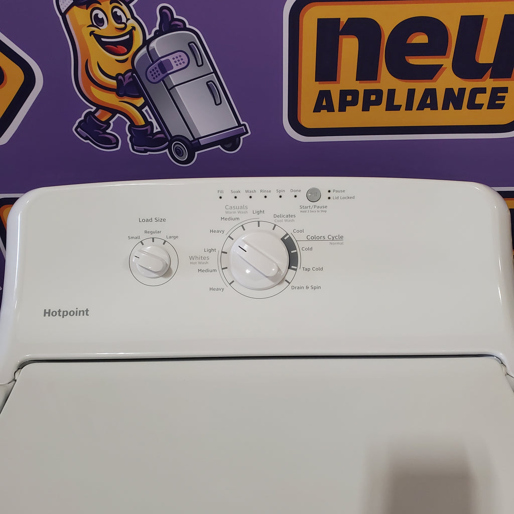 Pictures of Hotpoint White Top Load 3.8 Cu. Ft. Washer with Stainless Steel Wash Basket HTW200ASKWW - Certified Refurbished - Neu Appliance Outlet - Discount Appliance Outlet in Austin, Tx