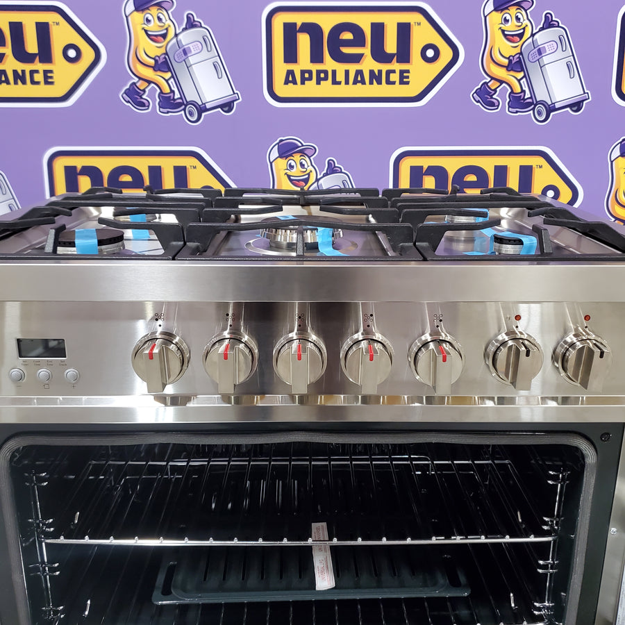 Cosmo 36-in Deep Recessed 5-Burner Convection Oven Freestanding Dual Fuel Range in Stainless Steel 22133SD173 - F965 - Scratch & Dent (Minor)