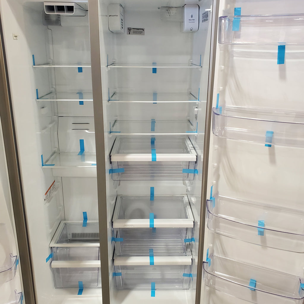 Pictures of Whirlpool Counter Depth 20.6 cu. ft. Side by Side Refrigerator in Fingerprint-Resistant Stainless Steel with In Door Ice and Water Dispenser WRS571CIHZ Scratch & Dent - Minor - Neu Appliance Outlet - Discount Appliance Outlet in Austin, Tx