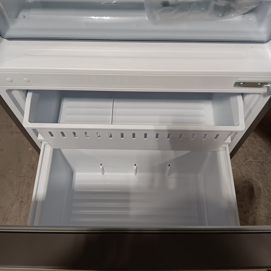 Hisense Counter Depth Bottom Freezer 17.2 Cu. Ft. Refrigerator with LED Lighting and Super Cool and Super Freeze in Fingerprint Stainless Steel 22132SD139 - HRB171N6ASE - Scratch and Dent (Moderate)