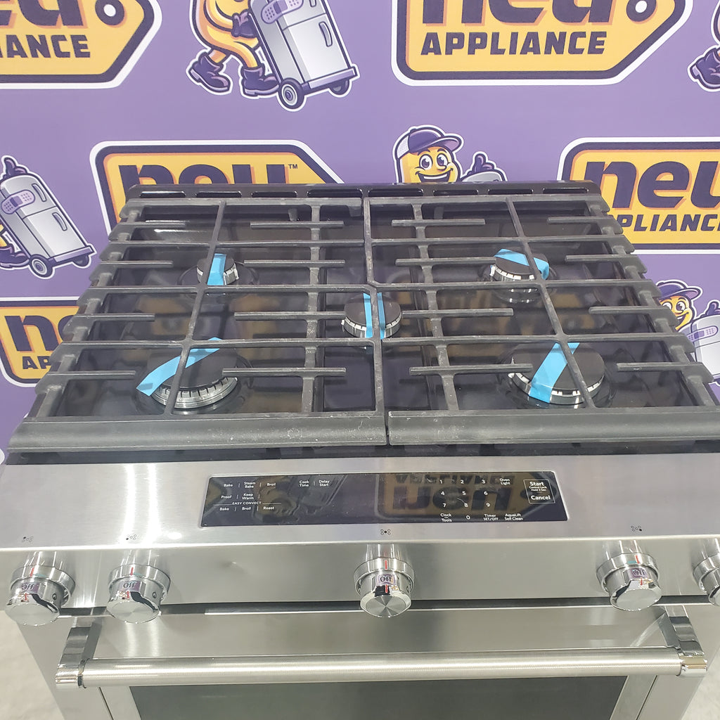 Pictures of KitchenAid Stainless Steel 30 In. 5 Burner Slide In Convection Gas Range with Steam Rack and Even Heat True Convection KSGG700ESS - Scratch and Dent (Minor) - Neu Appliance Outlet - Discount Appliance Outlet in Austin, Tx
