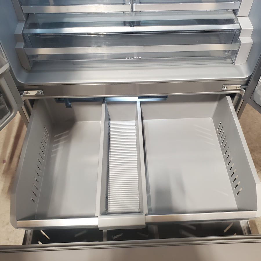 KitchenAid 36 in. 30 cu. ft. Standard Depth French Door Refrigerator in PrintShield Stainless with Exterior Water and Ice KRFF436SPS - Scratch & Dent (Minor)
