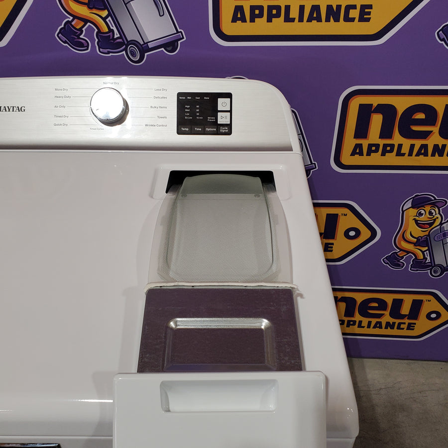 Maytag Top Load 4.8 cu ft Washer with Deep Fill and Slow-Close Glass Lid MVW6200KW - Scratch & Dent (Minor) and Maytag 7.0 cu ft Electric Dryer with Moisture Sensing and Quick Dry Cycle 16193 - MED6200KW - Scratch & Dent (Minor)