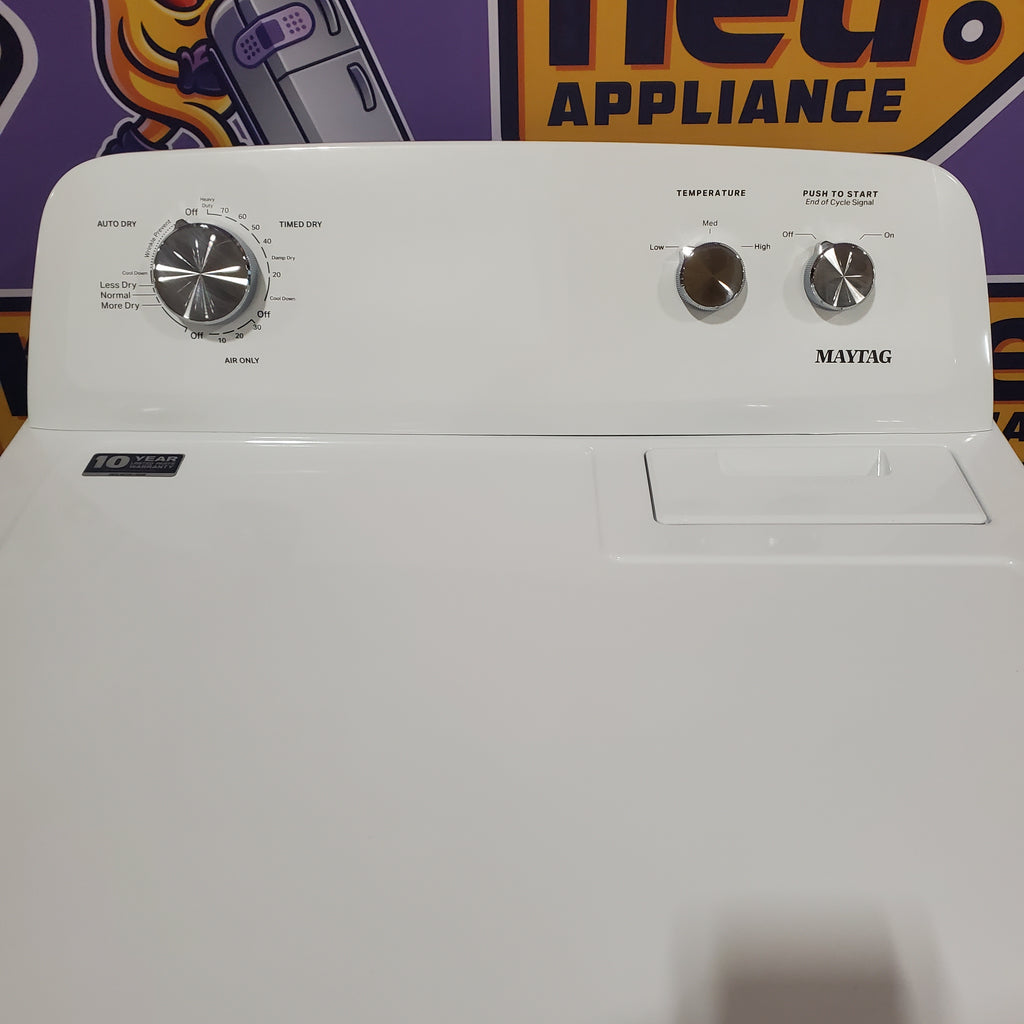 Pictures of Maytag Top Load 3.8 cu. ft. Washer with Deep Fill and Quick Wash Cycle MVW4005SW - Open Box and Maytag Top Load Electric Wrinkle Prevent 7.0 cu. ft. Dryer with Auto Dry 16128 - MED4005SW - Open Box - Neu Appliance Outlet - Discount Appliance Outlet in Austin, Tx