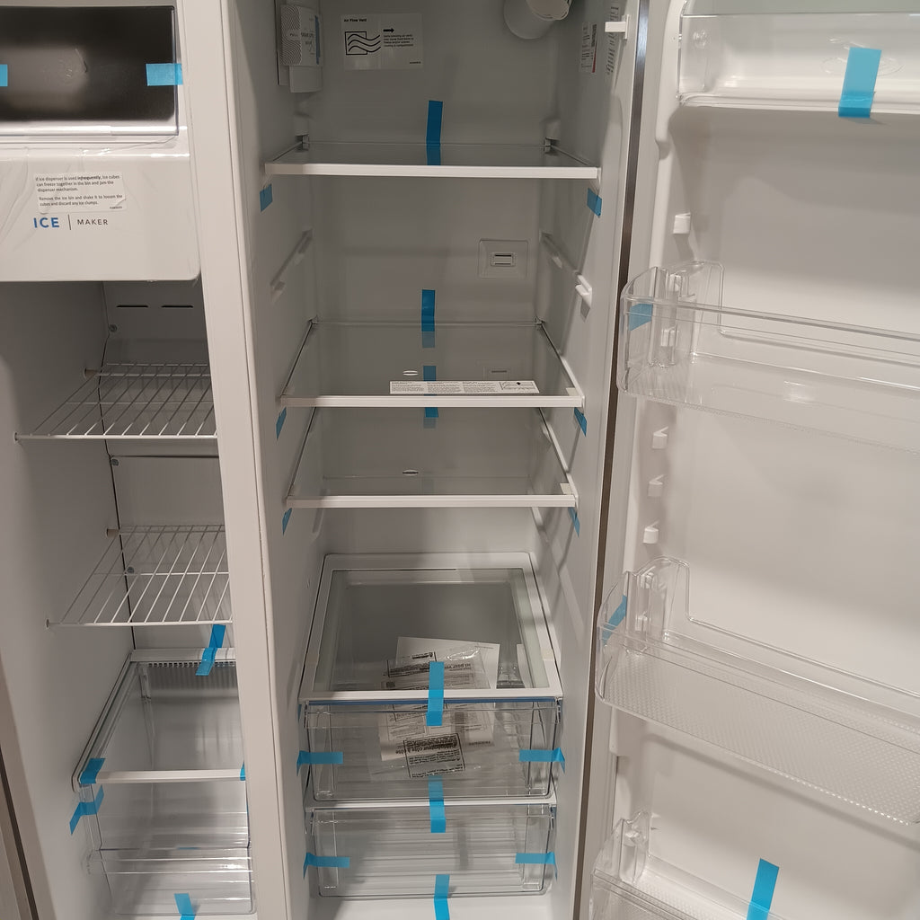 Pictures of Frigidaire 25.6 cu. ft. ENERGY STAR Side by Side Refrigerator with Exterior Water and Ice Dispenser in Stainless Steel FRSS2623AS - Scratch & Dent (Minor) - Neu Appliance Outlet - Discount Appliance Outlet in Austin, Tx