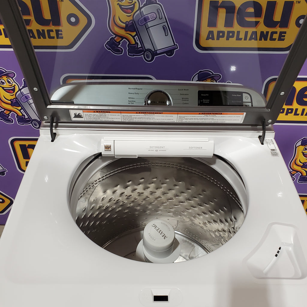 Pictures of Maytag Smart Top Load 5.2 Cu. Ft. Washer with Extra Power Button in White 25138SD764 - MVW7230HW - Scratch & Dent (Minor) - Neu Appliance Outlet - Discount Appliance Outlet in Austin, Tx