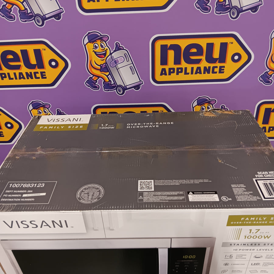 Vissani 1.7 cu. ft. 1000-Watt Over the Range Microwave in Stainless Steel SA634 - HV0170ST - New in Box