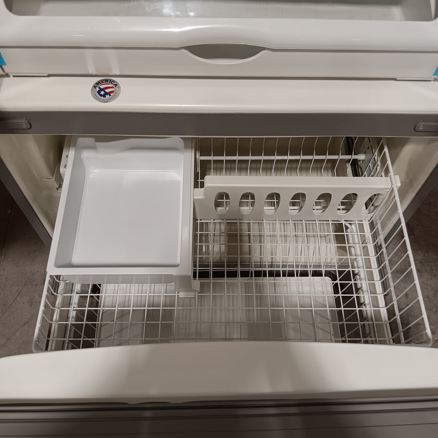Maytag 25.2-cu ft French Door Refrigerator with Ice Maker in Fingerprint Resistant Stainless Steel MFF2558FEZ - Scratch & Dent (Moderate)