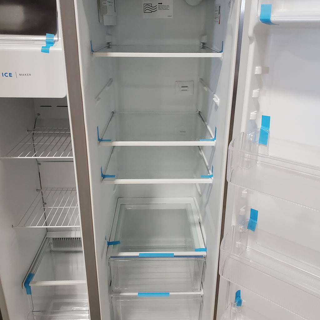 Pictures of Frigidaire 25.6 cu. ft. ENERGY STAR Side by Side Refrigerator with Exterior Water and Ice Dispenser in Stainless Steel FRSS2623AS - Scratch & Dent (Minor) - Neu Appliance Outlet - Discount Appliance Outlet in Austin, Tx