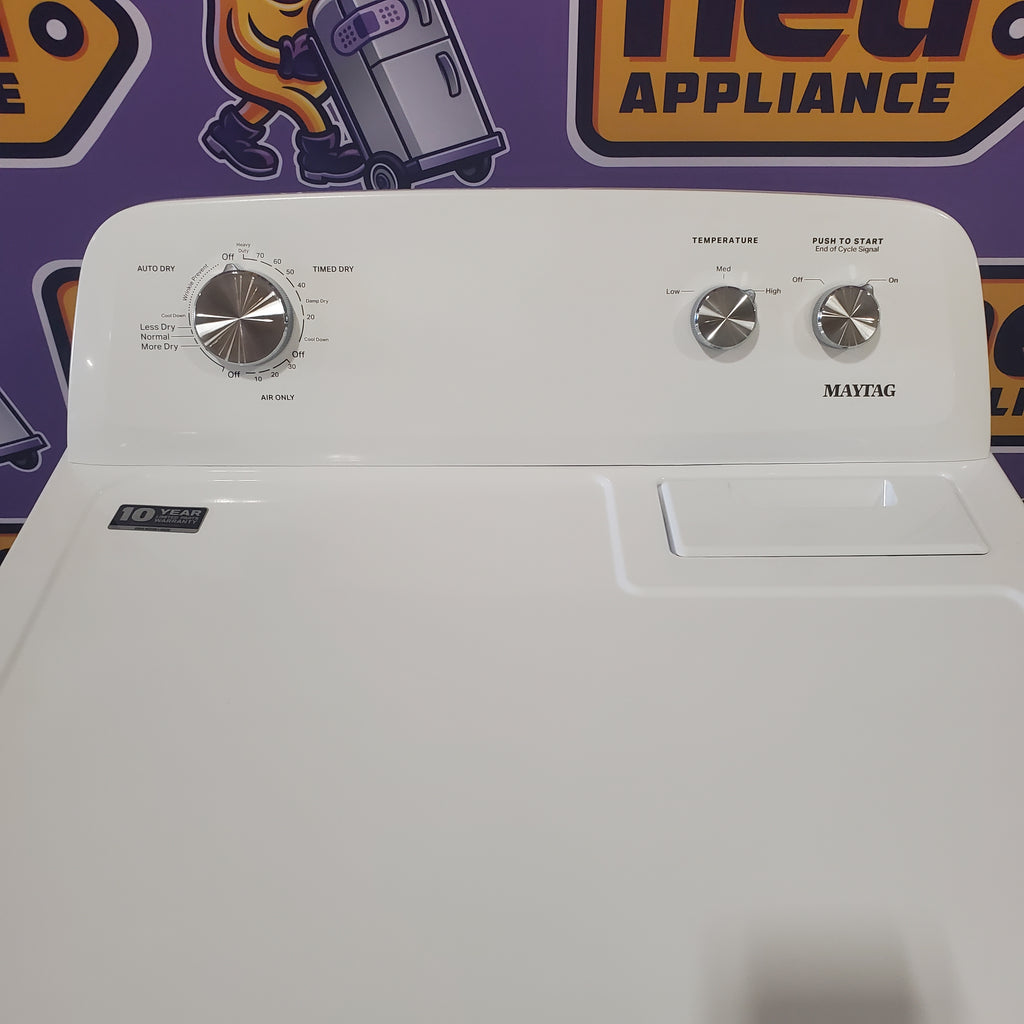 Pictures of Maytag Top Load 3.8 cu. ft. Washer with Deep Fill and Quick Wash Cycle MVW4005SW and Top Load Electric Wrinkle Prevent 7.0 cu. ft. Dryer with Auto Dry MED4005SW - Scratch & Dent - (Minor) - Neu Appliance Outlet - Discount Appliance Outlet in Austin, Tx