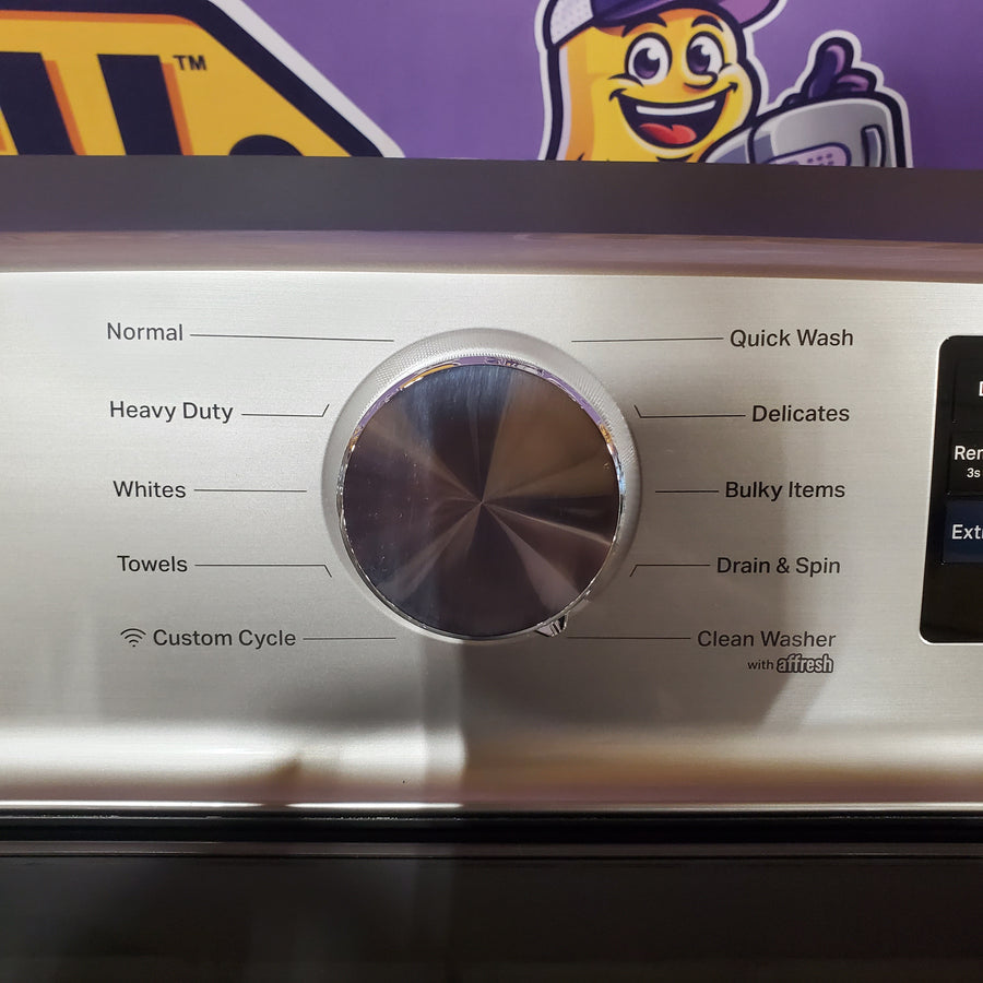 Maytag 5.3 cu. ft. Top Load Washer in Classic Silver with Impeller and Extra Power Option MTW6200RR - Scratch & Dent (Moderate) and Maytag 7.4 Cu. Ft. Metallic Slate Electric Dryer with Extra Power 16243 - MED7230HC - Scratch & Dent (Minor)