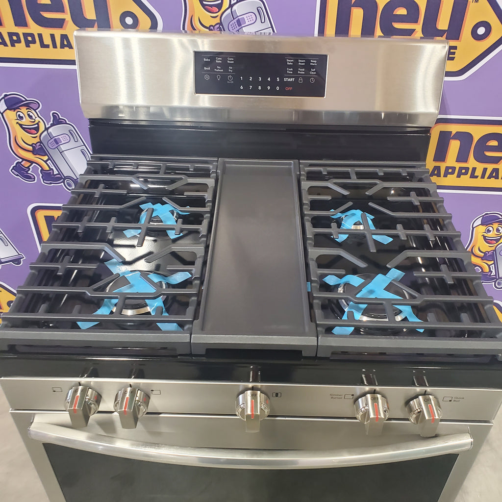 Pictures of Frigidaire Gallery 30 in. 6 cu. ft. 5 Burner Slide-In Gas Range with Total Convection and Air Fry, Smudge Proof Stainless Steel-GCRG3060BF-Open Box - Neu Appliance Outlet - Discount Appliance Outlet in Austin, Tx