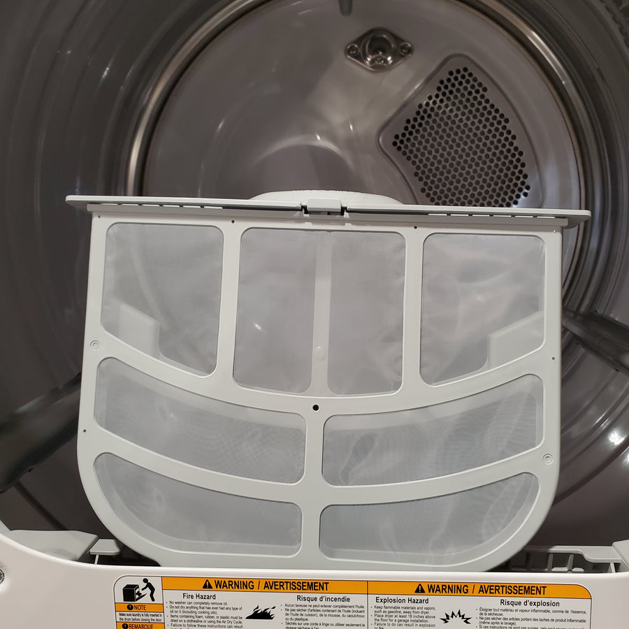 LG 5.5 cu. ft. Mega Capacity Top Load Washer with Impeller in Alpine White WT8400CW - Open Box and LG 7.3 cu. ft. Vented SMART Gas Dryer in White with EasyLoad Door, TurboSteam and Sensor Dry Technology 16269 - DLGX8601WE - Scratch & Dent (Minor)