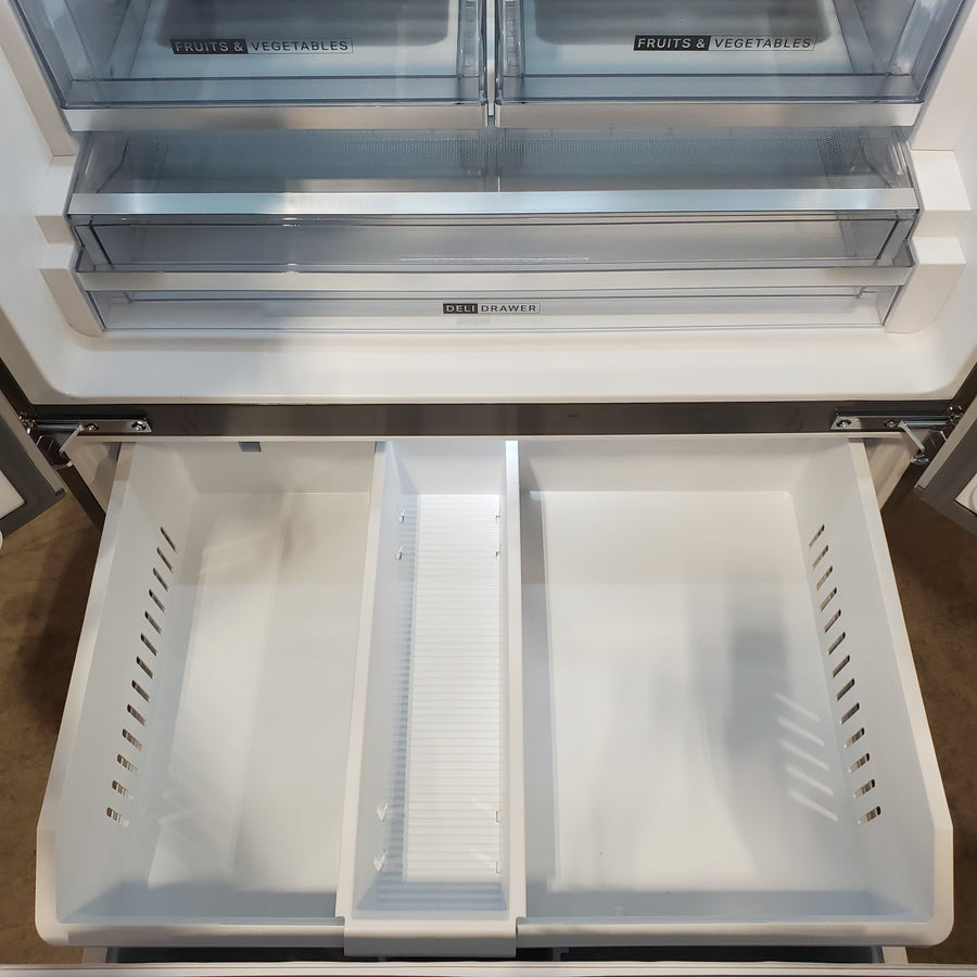 Whirlpool French Door 30 cu ft Refrigerator in Fingerprint Resistant Stainless Finish with In-Door Water and Ice Maker - 30 cu. ft. WRFF3536SZ - Scratch & Dent (Major)