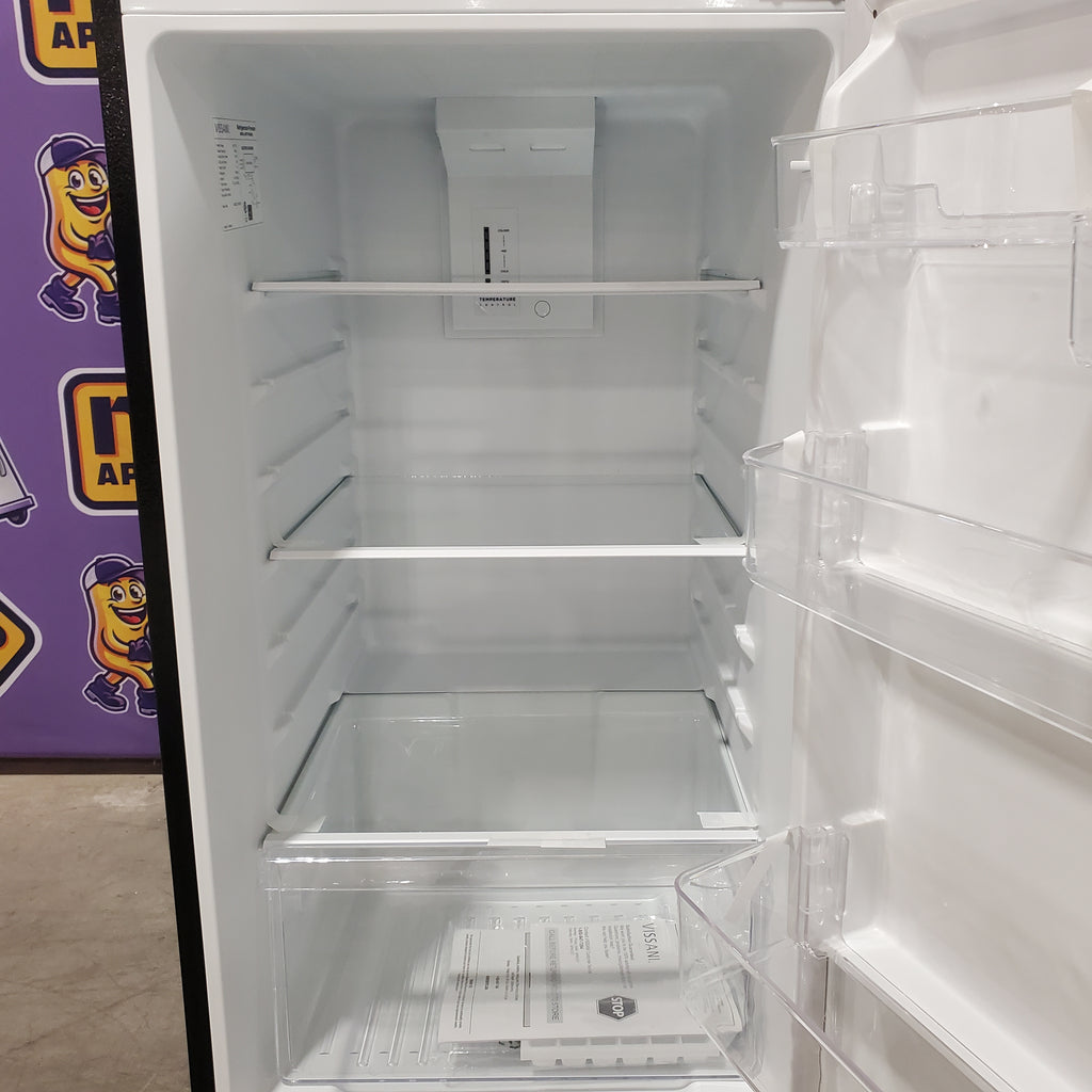 Pictures of Vissani Black Top Freezer 10.1 Cu. Ft. Refrigerator with No Frost Design 25SA245 - MDTF10BK - Scratch and Dent (Moderate) - Neu Appliance Outlet - Discount Appliance Outlet in Austin, Tx