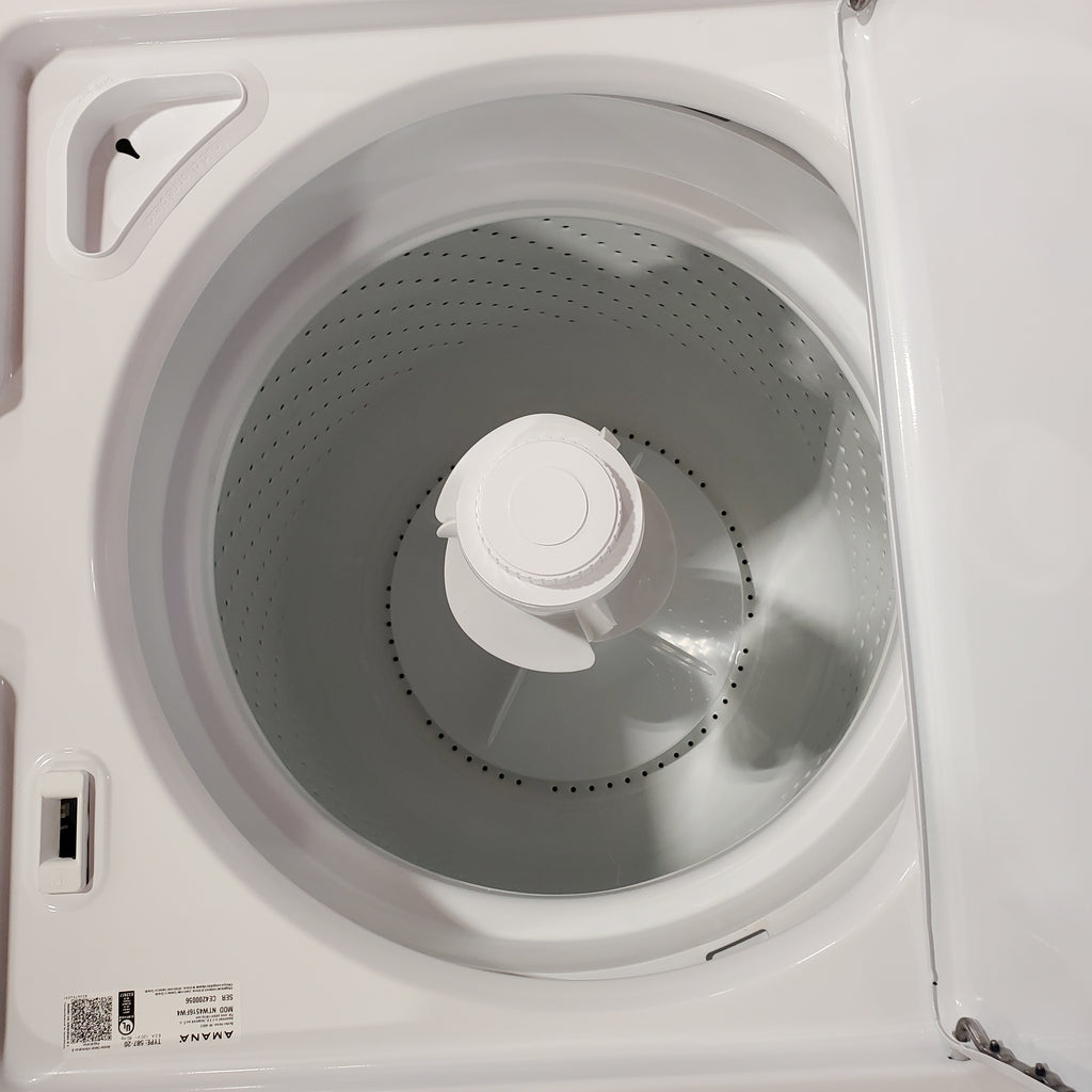 Pictures of Amana Top Load 3.5 Cu. Ft. Washer with Dual Action Agitator, Porcelain Tub, and Late Lid Lock 22136SD360 - NTW4516FW - Scratch & Dent (Moderate) - Neu Appliance Outlet - Discount Appliance Outlet in Austin, Tx