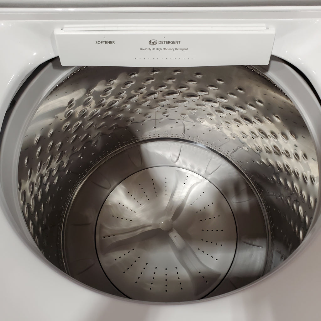 Pictures of Maytag Top Load 4.8 cu ft Washer with Deep Fill and Slow-Close Glass Lid MVW6200KW - Scratch & Dent (Minor) and Maytag 7.0 cu ft Electric Dryer with Moisture Sensing and Quick Dry Cycle 16155 - MED6200KW - Open Box - Neu Appliance Outlet - Discount Appliance Outlet in Austin, Tx