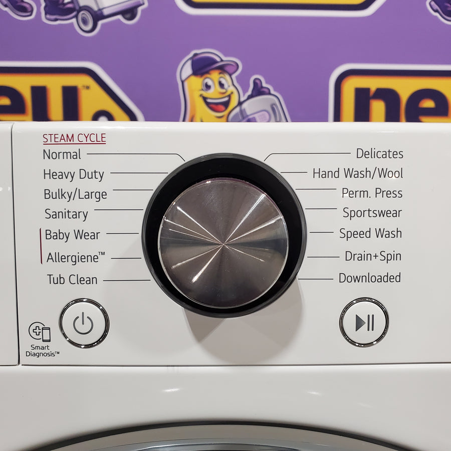 LG White 2.4 cu.ft. Smart Wi-fi Enabled Compact Front Load Washer with Built-In Intelligence 251315SD1129 - WM1455HWA - Scratch & Dent (Minor)