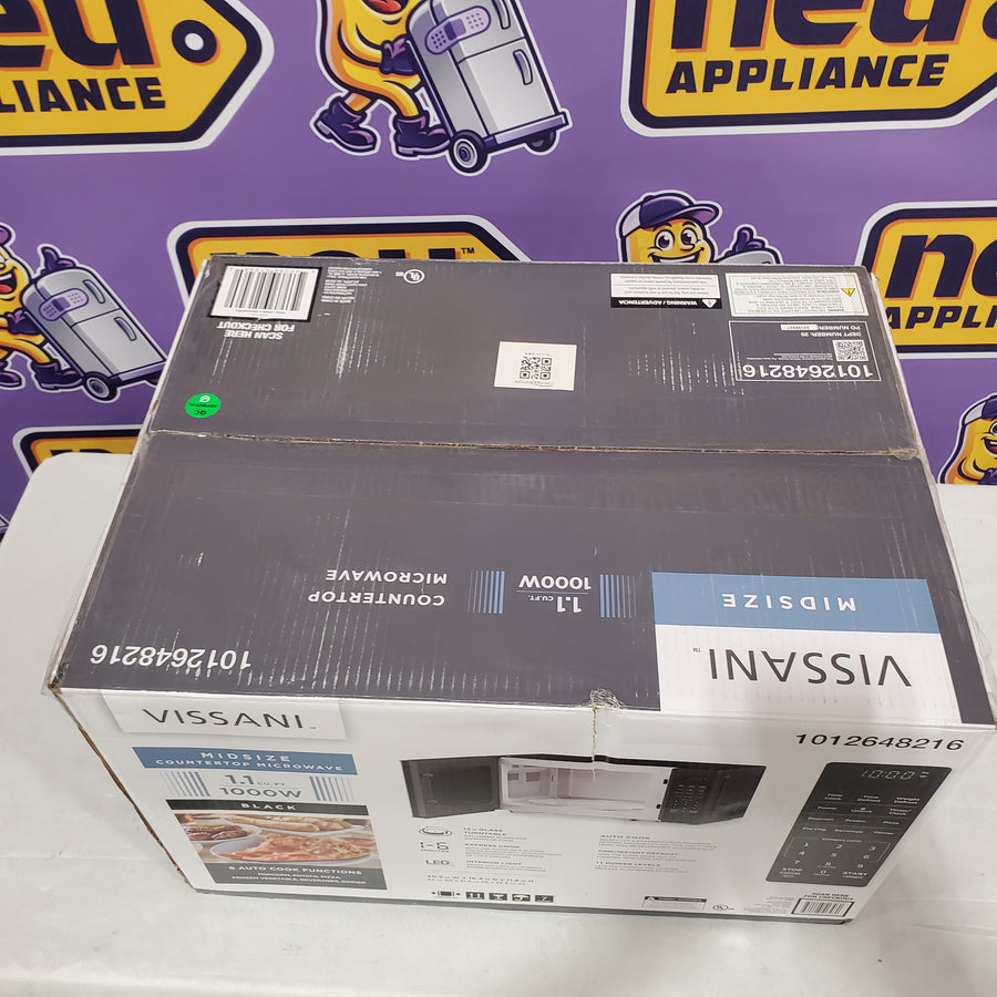 Vissani 1.1 cu. ft. 1000-Watt Countertop Microwave in Black EM0P042KVBCL - New in Box