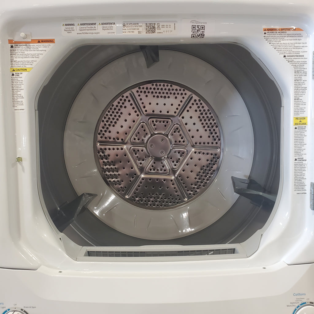 Pictures of GE White Combo 3.8 Cu. Ft. Top Load Washer and 5.9 Electric Dryer GUD27ESSM1WW - Certified Refurbished - Neu Appliance Outlet - Discount Appliance Outlet in Austin, Tx