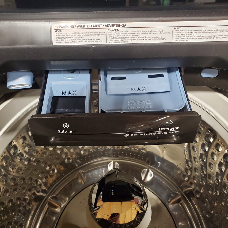 Samsung 5.1 cu. ft. Smart Top Load Washer with ActiveWave™ Agitator and Super Speed Wash WA51A5505AV - Certified Refurbished and Samsung 7.4 Cu. Ft. Smart Electric Dryer with Steam Sanitize+ in Black 16298 - DVE55CG7100V - Scratch & Dent (Minor)