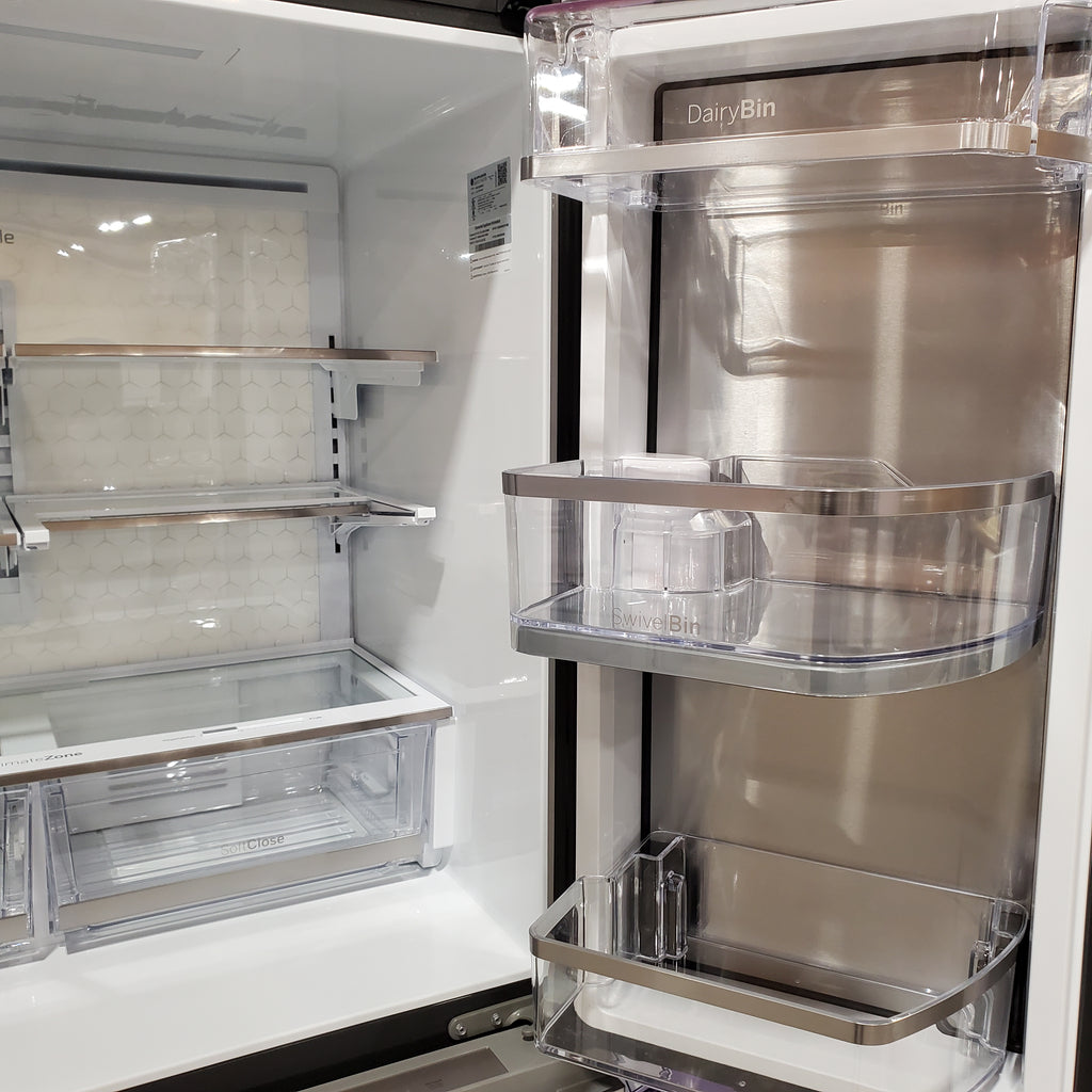 Pictures of GE Profile ENERGY STAR® 22.9 Cu. Ft. Counter-Depth Quad-Door Refrigerator with Dual-Dispense AutoFill Pitcher and Door in Door GE9851 - PHD23BYWFS - New in Box - Neu Appliance Outlet - Discount Appliance Outlet in Austin, Tx