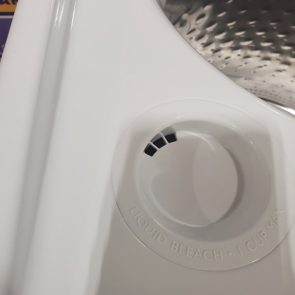 Pictures of Maytag Top Load 4.8 Cu. Ft. Washer with Extra Power MVW5430MW - Scratch and Dent (Moderate) and Maytag Front Load Wrinkle Prevent Electric 7.0 Cu. Ft. Dryer with End of Cycle Signal MED4500MW - Open Box - Neu Appliance Outlet - Discount Appliance Outlet in Austin, Tx