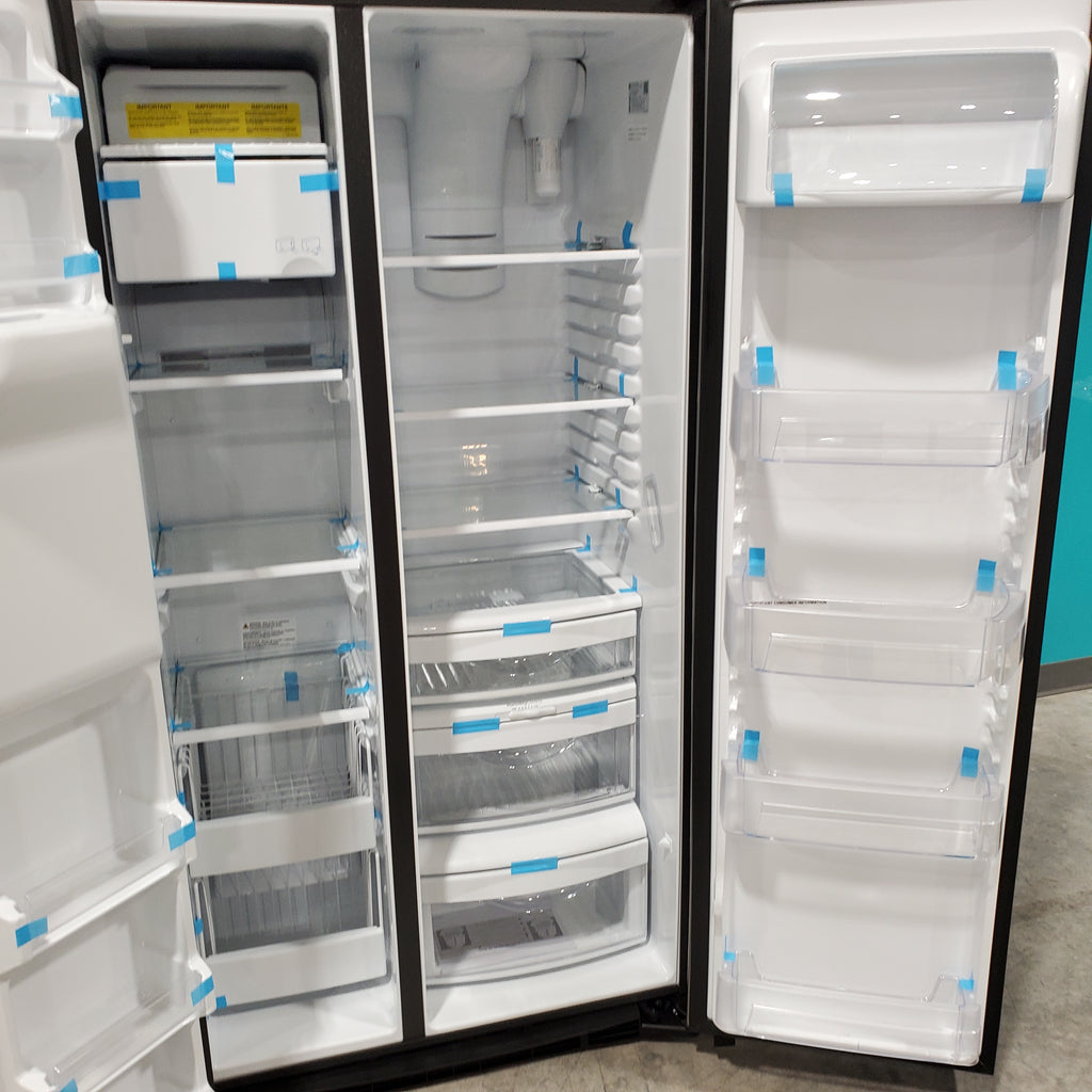 Pictures of GE 21.8 Cu. Ft. Counter-Depth Fingerprint Resistant Side-By-Side Refrigerator GZS221YN - New in Box - Neu Appliance Outlet - Discount Appliance Outlet in Austin, Tx