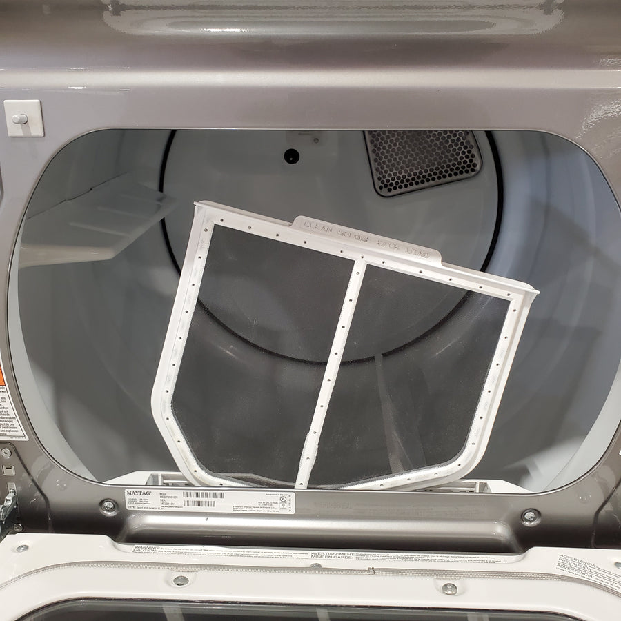 Maytag 5.3 cu. ft. Top Load Washer in Classic Silver with Impeller and Extra Power Option MTW6200RR - Scratch & Dent (Moderate) and Maytag 7.4 Cu. Ft. Metallic Slate Electric Dryer with Extra Power 16243 - MED7230HC - Scratch & Dent (Minor)