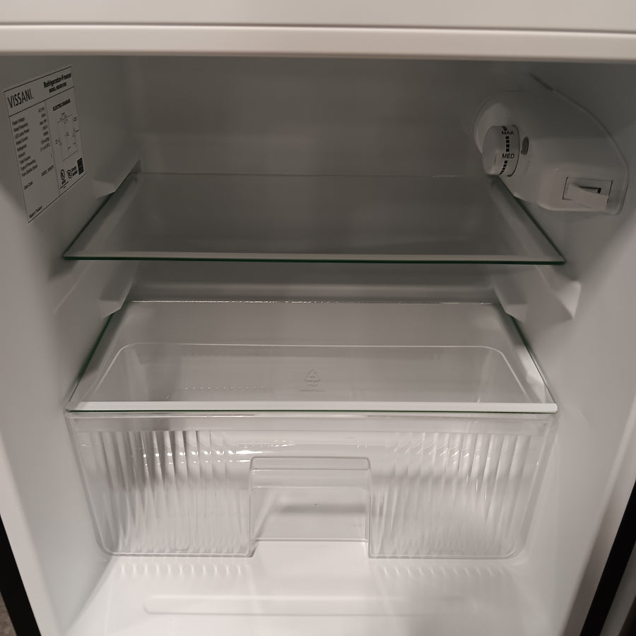 Vissani 3.2 cu. ft. Mini Refrigerator in Stainless Look with 2-Doors, Glass Shelves, and Energy Efficiency SA606 - MDCM31SS5 - Scratch & Dent (Minor)