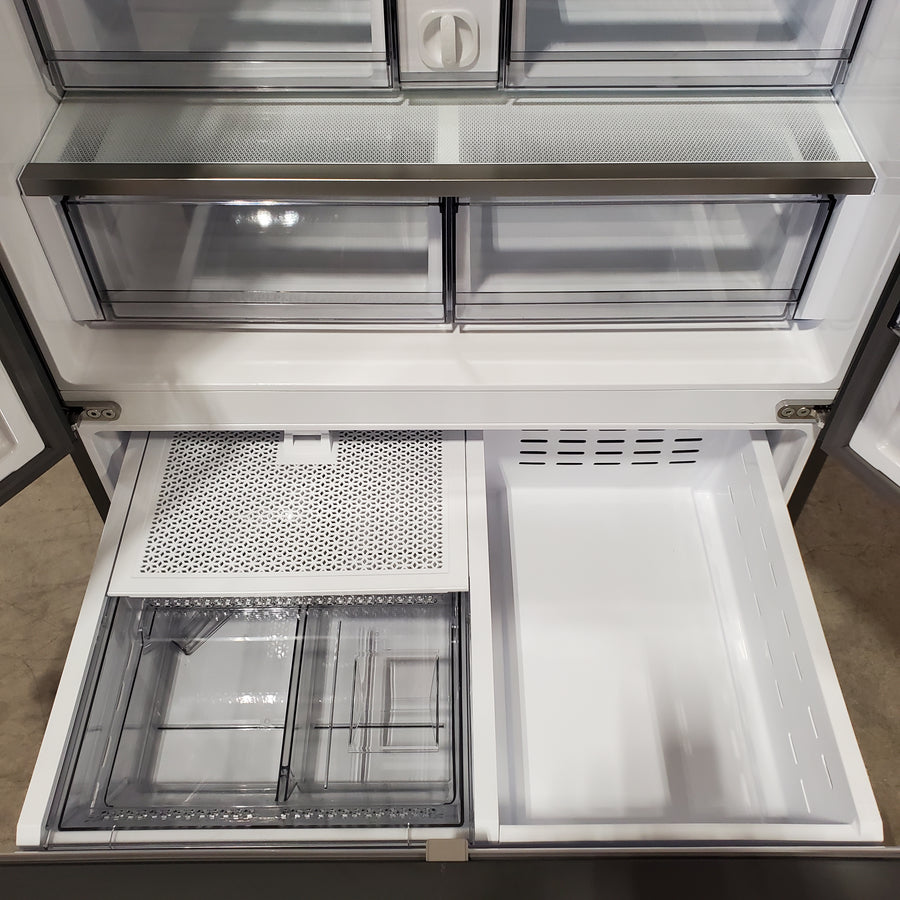 Samsung Bespoke Stainless Steel 3 Door French Door 30 Cu. Ft. Refrigerator with EZ Open Handle and Dual Ice Makers 22134SD242 - RF30BB6200QL - Scratch and Dent (Moderate)