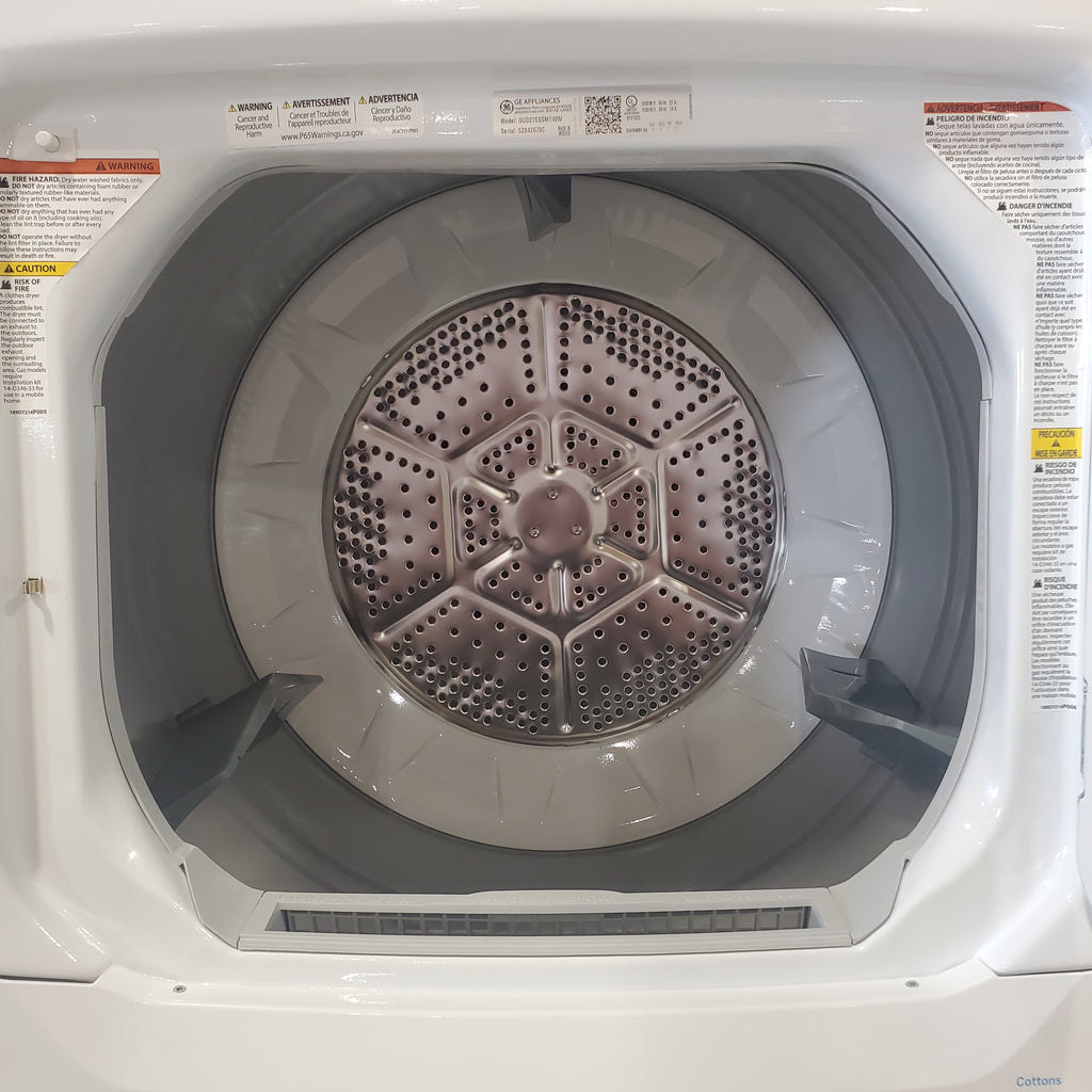 Pictures of GE White Combo 3.8 Cu. Ft. Top Load Washer and 5.9 Electric Dryer GUD27ESSM1WW - Scratch and Dent (Minor) - Neu Appliance Outlet - Discount Appliance Outlet in Austin, Tx