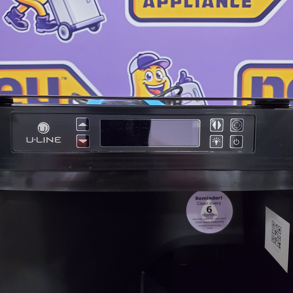 Pictures of Uline Black Beauty Panel Ready Built In Clear 18 Inch Ice Machine with 25 LBS Daily Ice Production and Clean Indicator Alert U3018CLRINT40C - Open Box - Neu Appliance Outlet - Discount Appliance Outlet in Austin, Tx