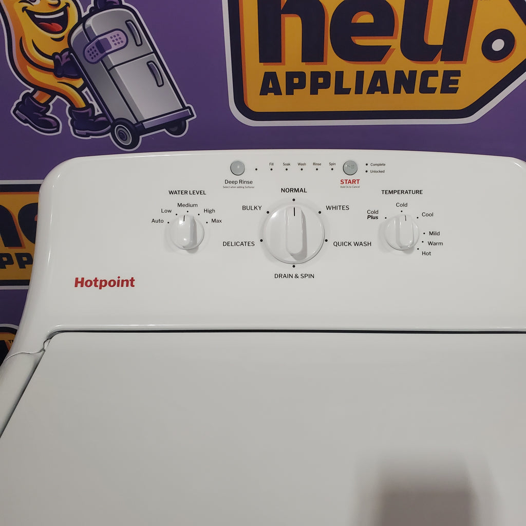Hotpoint® 4.0 cu. ft. Capacity Washer with Cold Plus and Water Level Control HTW265ASWWW - Scratch & Dent (Minor) and Hotpoint® 6.2 cu. ft. vented Electric Dryer with Auto Dry 16146 - HTX26EASWWW - Scratch & Dent (Minor)