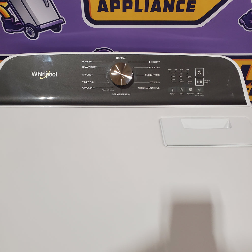 Whirlpool® 7.0 Cu. Ft. Electric Dryer with Moisture Sensor and Steam Refresh Cycle 24SD008 - WED6150PW - Scratch & Dent (Minor)