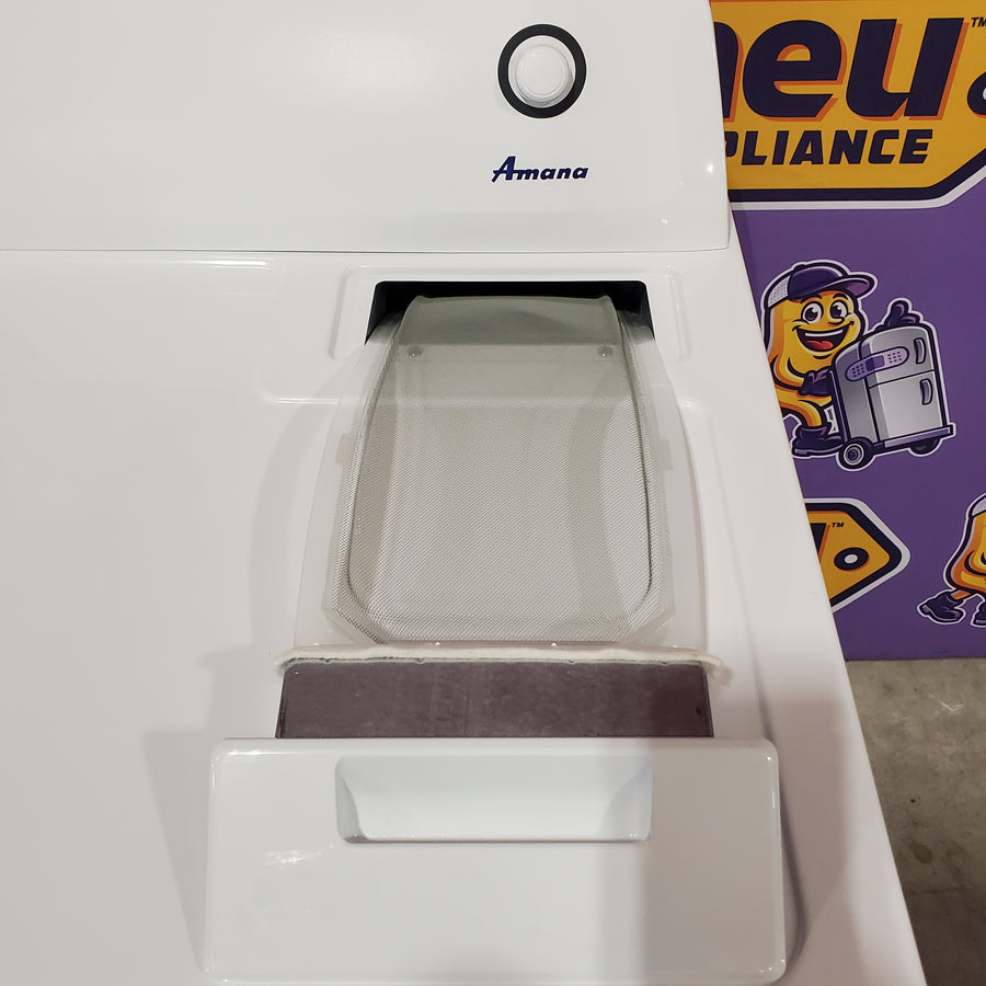 Amana 6.5 Cu. Ft. Electric Dryer with Wrinkle Shield Option and Automatic Dryness Control in White 22137SD373 - NED4655EW - Open Box