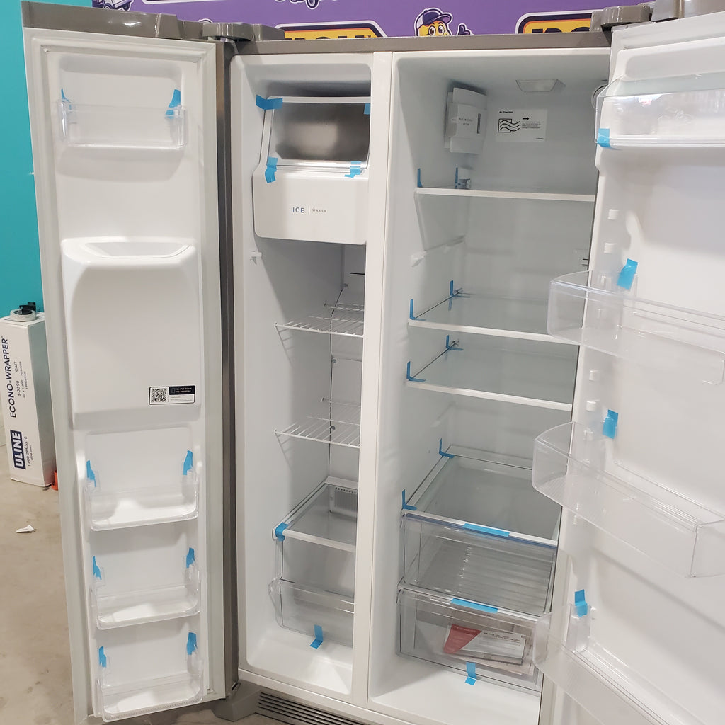 Pictures of Frigidaire Standard Depth 25.6 Cu. Ft. Side by Side 36" Refrigerator with a EvenTemp Cooling System FRSS26L3AF - Open Box - Neu Appliance Outlet - Discount Appliance Outlet in Austin, Tx