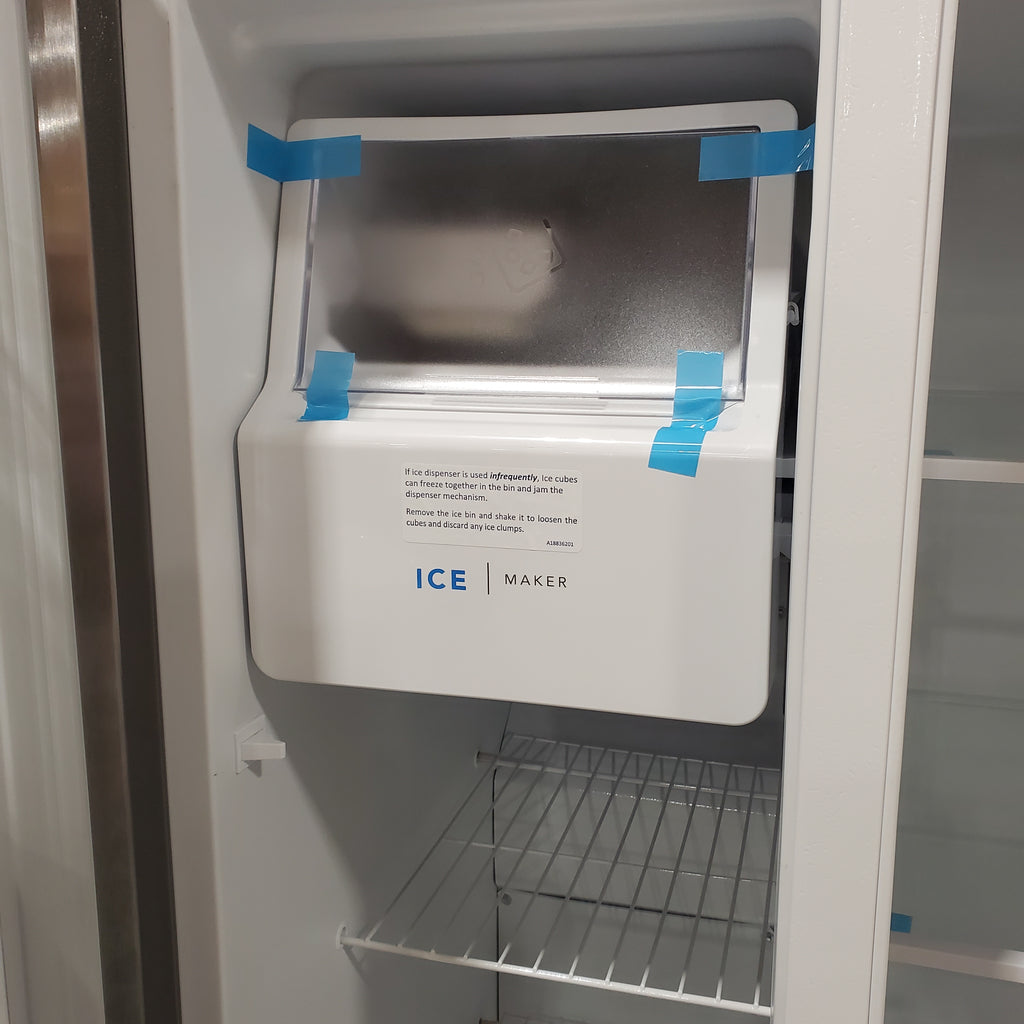 Frigidaire 25.6 cu. ft. ENERGY STAR Side by Side Refrigerator with Exterior Water and Ice Dispenser in Stainless Steel 3SD1061 - FRSS2623AS - Scratch & Dent (Minor)