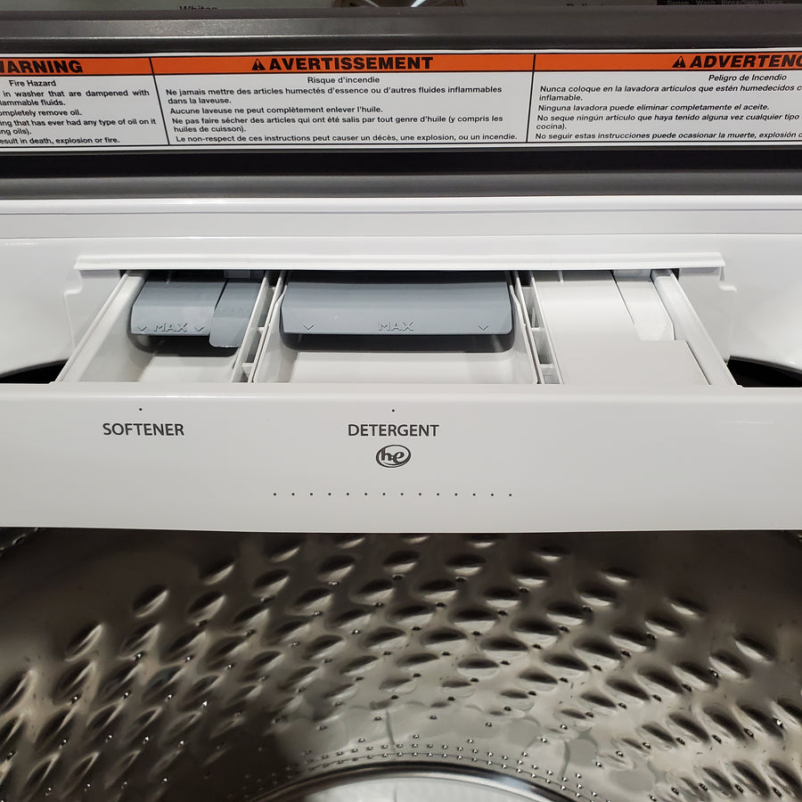 Maytag Top Load 4.8 cu ft Washer with Deep Fill and Slow-Close Glass Lid MVW6200KW - Scratch & Dent (Minor) and Maytag 7.0 cu. ft Top Load Gas Dryer with Moisture Sensing 16198 - MGD6200KW - Scratch and Dent (Minor)