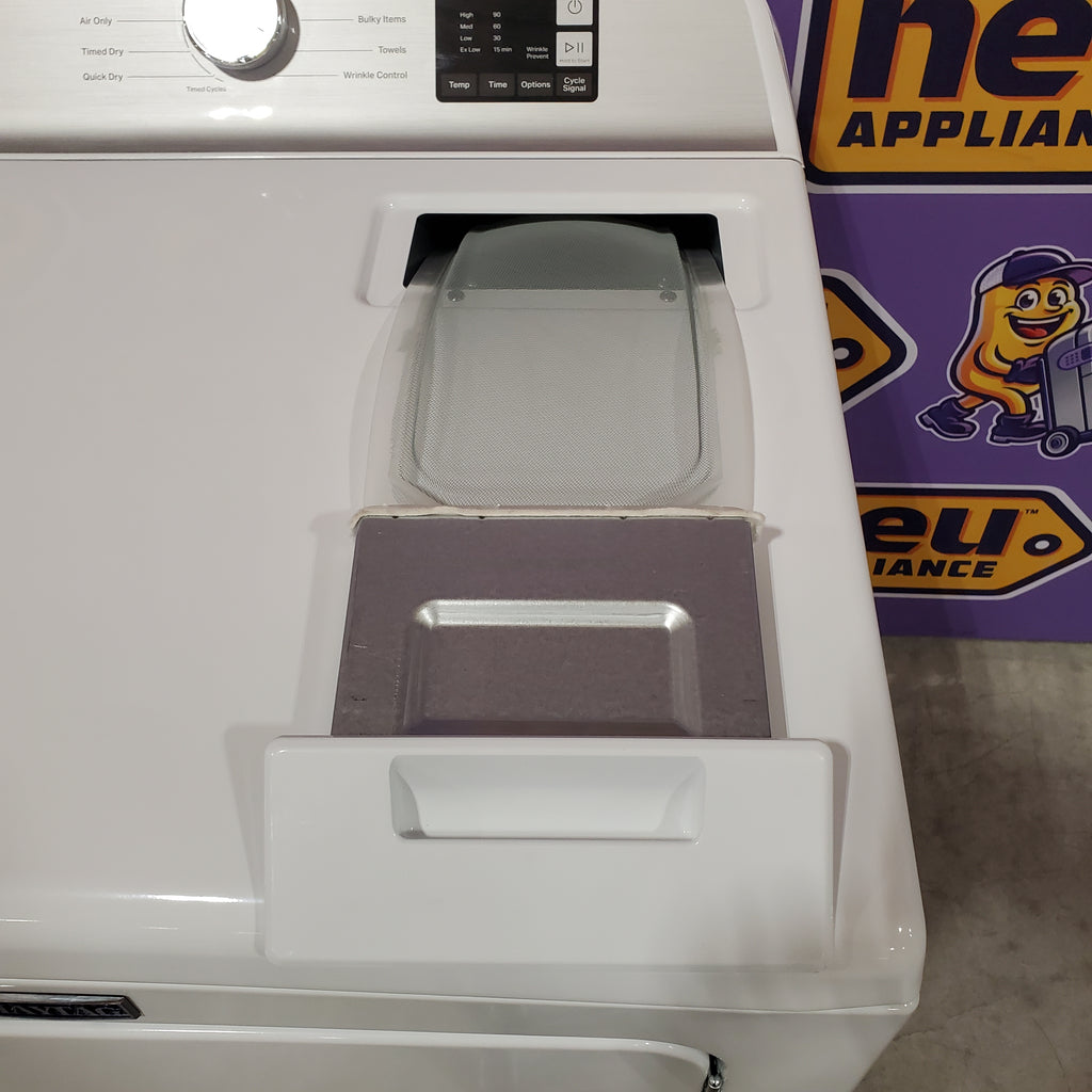 Pictures of Maytag 7.0 cu ft Electric Dryer with Moisture Sensing and Quick Dry Cycle 30132SD59 - MED6200KW - Scratch & Dent (Moderate) - Neu Appliance Outlet - Discount Appliance Outlet in Austin, Tx