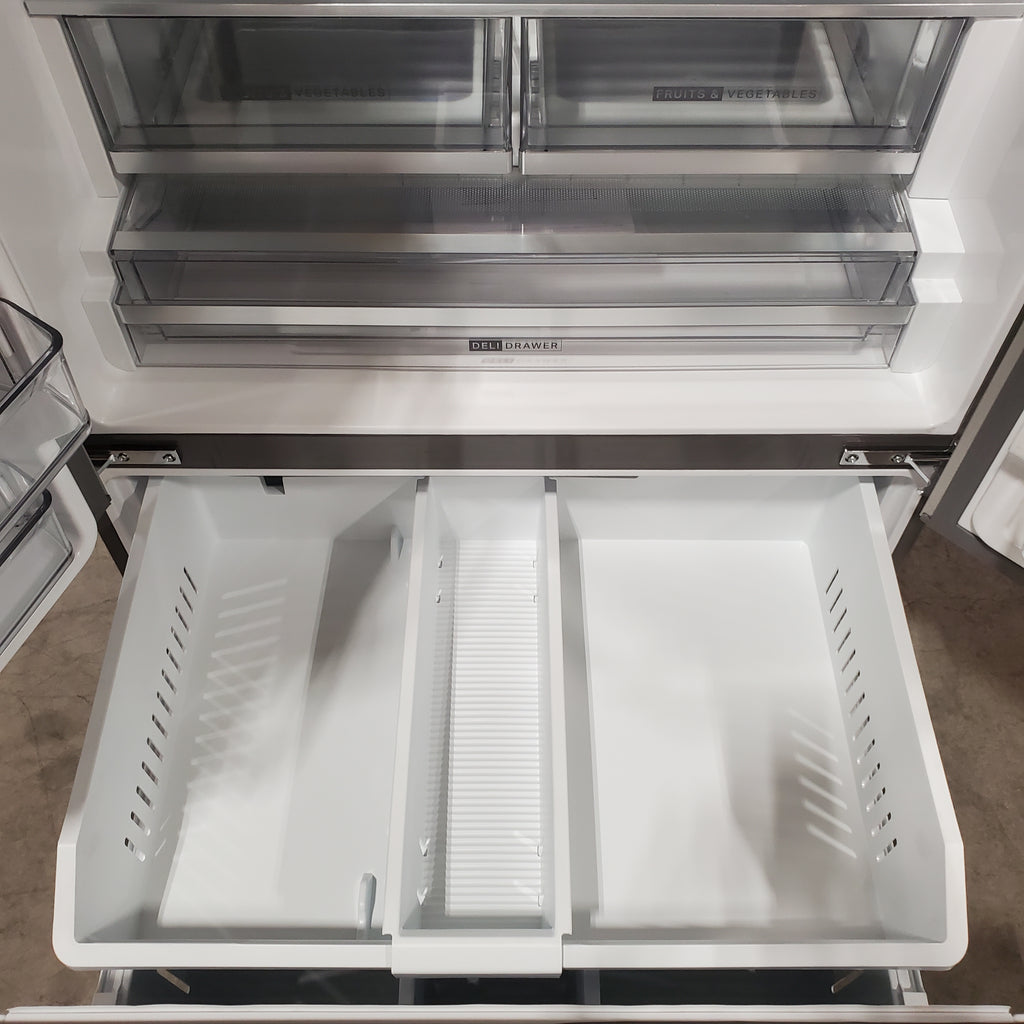 Pictures of Whirlpool French Door Refrigerator in Fingerprint Resistant Stainless Finish with In-Door Water and Ice Maker - 30 cu. ft. 22132SD136 - WRFF3536SZ - Scratch & Dent (Moderate) - Neu Appliance Outlet - Discount Appliance Outlet in Austin, Tx