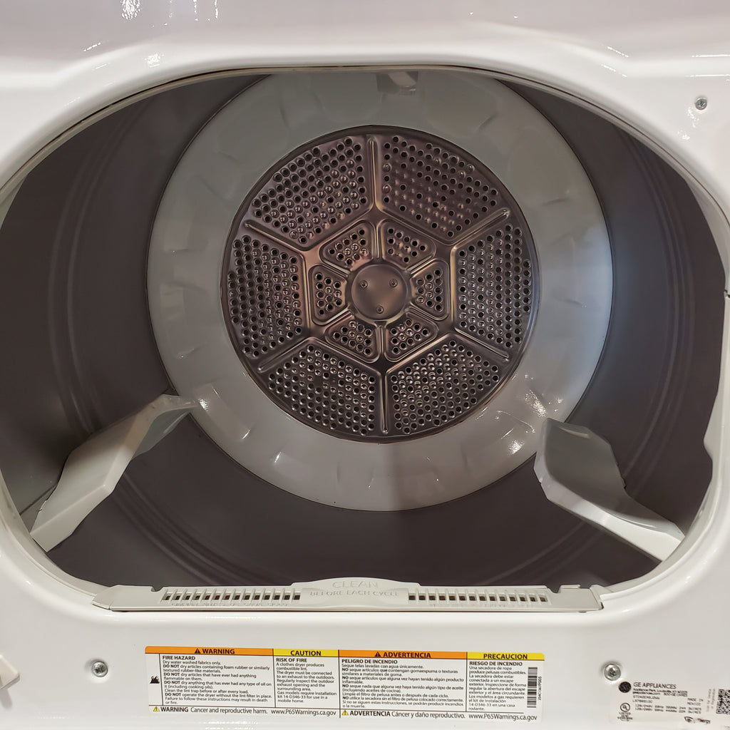Pictures of GE White Top Load 4.0 Cu. Ft. Capacity Washer with Stainless Steel Wash Basket GTW325ASWWW - New in Box and GE White Electric 7.2 Cu. Ft. Dryer with Aluminized Alloy Drum 16209 - GTD42EASJWW - Certified Refurbished - Neu Appliance Outlet - Discount Appliance Outlet in Austin, Tx