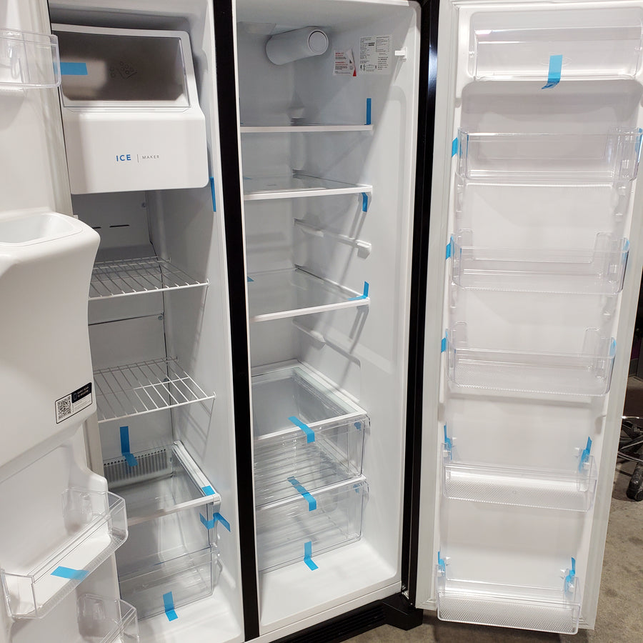Frigidaire Black 26 Cu. Ft. Standard-Depth ENERGY STAR Side-by-Side Refrigerator with EvenTemp™ Cooling System 22231SD329 - FRSS2623AB - Scratch & Dent (Minor)
