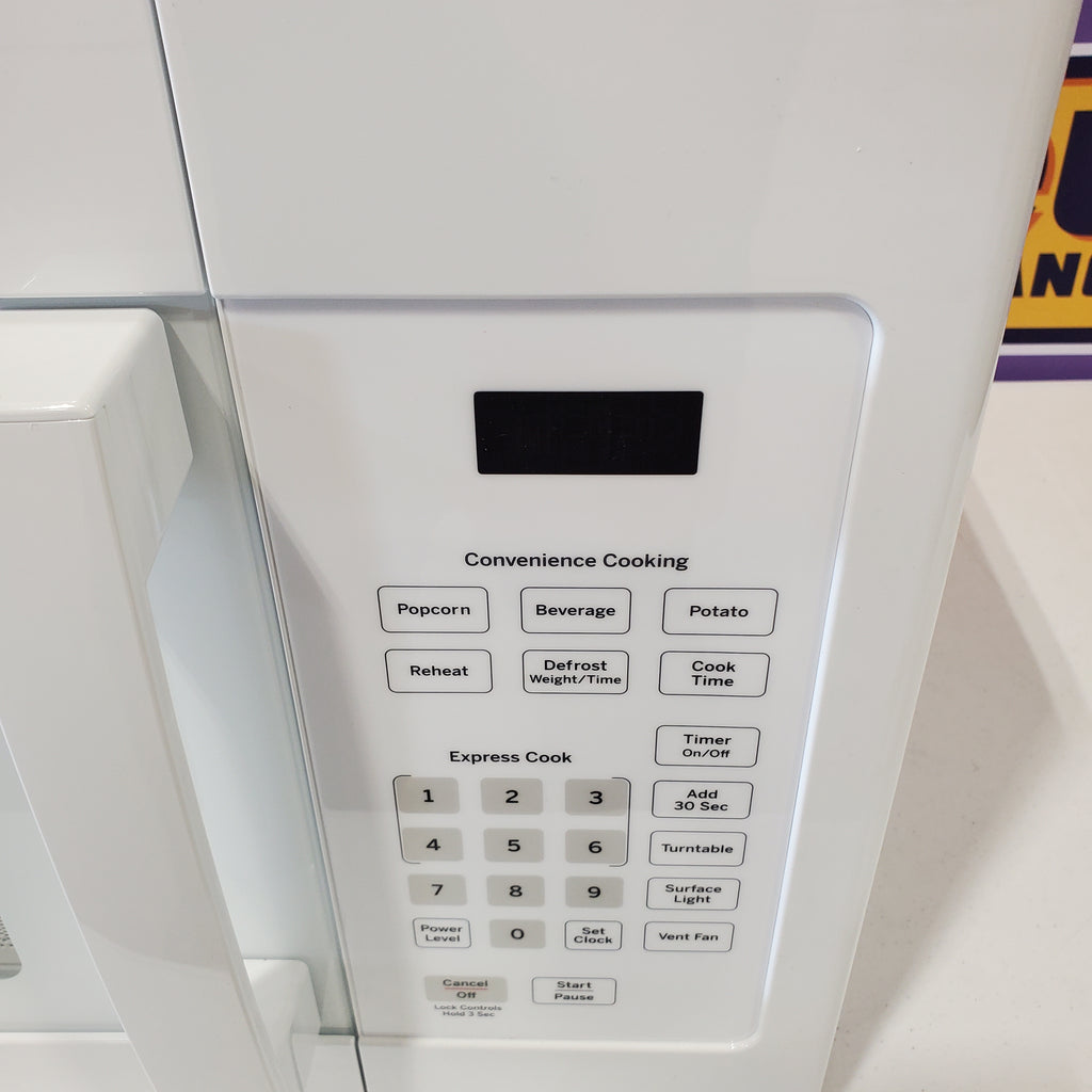 Pictures of GE 1.6 cu. ft. Over the Range Microwave in White with 13.5 inch Defrost Options JVM3160DFWW - Open Box - Neu Appliance Outlet - Discount Appliance Outlet in Austin, Tx