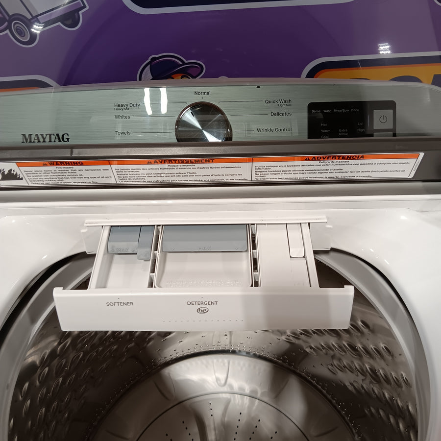 Maytag Top Load 4.8 cu ft Washer with Deep Fill and Slow-Close Glass Lid MVW6200KW - Scratch & Dent (Major) and Maytag 7.0 cu. ft Top Load Gas Dryer with Moisture Sensing 16192 - MGD6200KW - Scratch and Dent (Moderate)