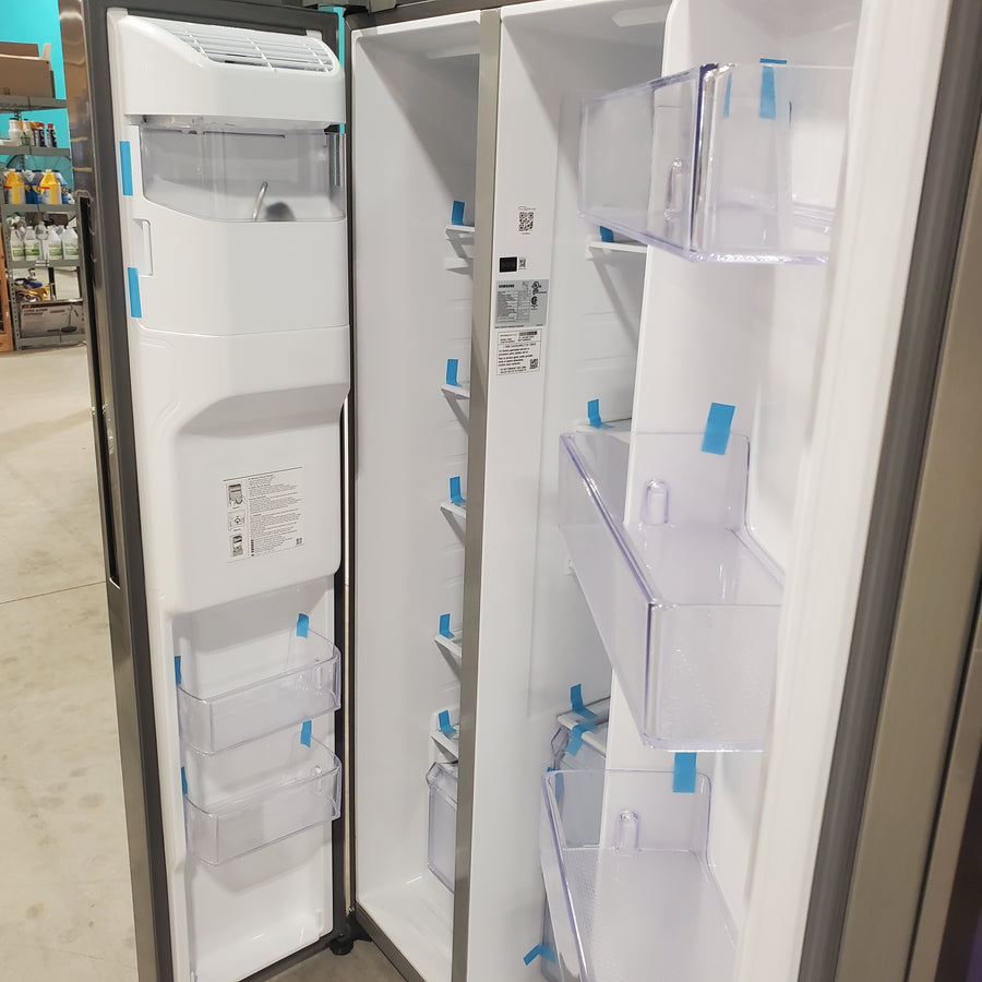 Samsung Stainless Steel Large Capacity Side-by-Side 27.4 Cu. Ft. Refrigerator with Ice and Water Dispenser and LED Lighting RS27T5200SR  - Scratch and Dent (Minor)