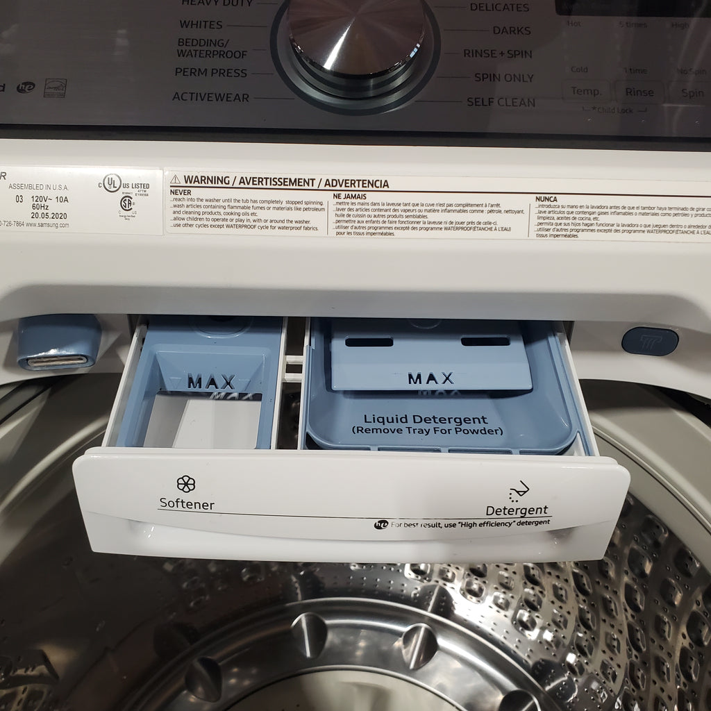 Pictures of Samsung Top Load 5.0 Cu. Ft. Washer with Super Speed in White 1CR04026 - WA50R5400AW - Certified Refurbished - Neu Appliance Outlet - Discount Appliance Outlet in Austin, Tx