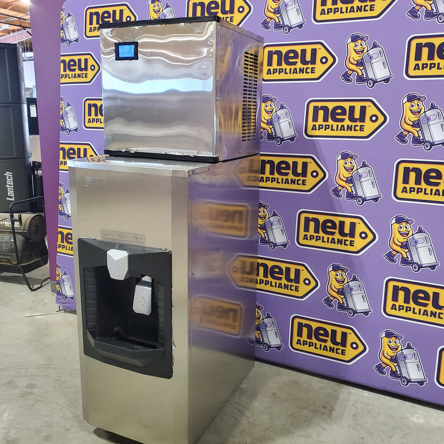 Hooure 22.2in.Freestanding Commercial Ice Maker Bin 200lbs.Storage 0lbs./24 H Stainless Steel Ice Maker Full Size Cubes, Crusher AD156BTHD - Scratch & Dent (Minor)